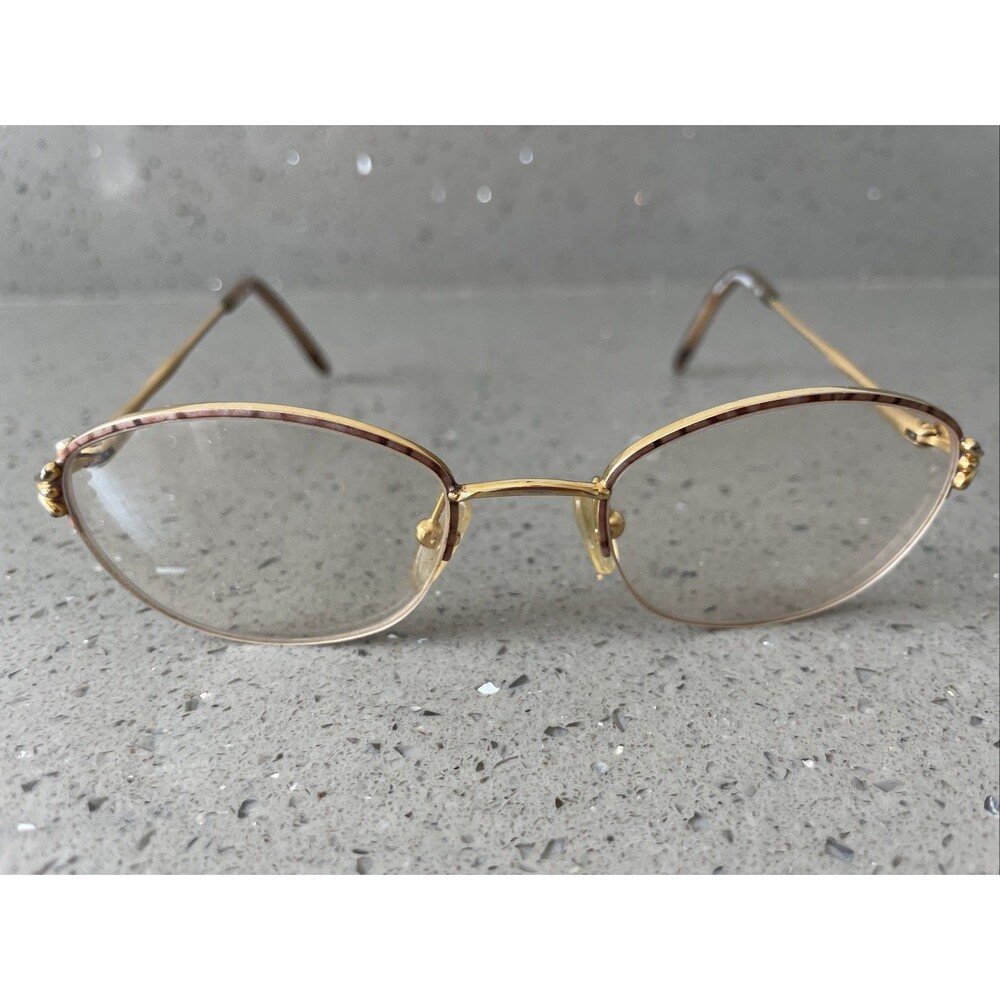 Diane Von Furstenberg 1559 GPK Eyeglasses Frames ONLY Gold 48-19-130 Half rim